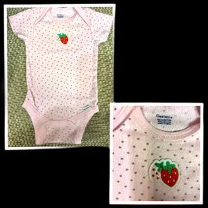 Infant Gerber 3-6 Mo. Strawberry Embroidered Patch Onesie